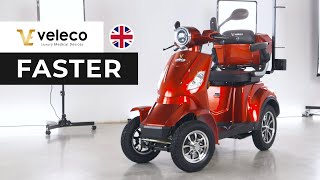 Veleco FASTER – 4wheeled mobility scooter with roomy luggage compartment Better stronger FASTER [upl. by Nyltac]