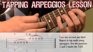 Guitar Tapping Lesson  Arpeggios [upl. by Annaeg]