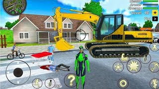 GREEN FROG ROPE HERO  20  ROPE FROG NINJA HERO CAR VEGAS  Open world Gameplay Android [upl. by Attenauqa]