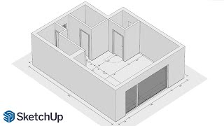 Create a 3D Model From a Floor Plan in SketchUp  Walls Floors and Windows  SketchUp for Beginners [upl. by Parlin]