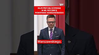 80 rocznica Powstania Warszawskiego Sejm przyjął uchwałę [upl. by Aivil210]