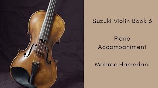 Suzuki violin book 3 piano accompaniment Gavotte in G minor by JSBach [upl. by Ardnaxela]