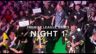 BAGPIPE BUSTO Night 1 of the Unibet180 Premier League from Aberdeen Scotland Darts [upl. by Zumwalt]