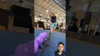 Amazing flipping balloon 🎈 popping shorts parkour challenge jump tumbling bike cheer [upl. by Ardnaik519]