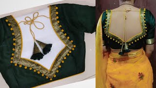 blouse neck design potli buttoncutting amp stitching blouse designssilk saree blouse design new [upl. by Ibmat838]