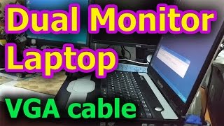 How to connect Laptop to Monitor VGA cable Dual Monitor [upl. by Danas]