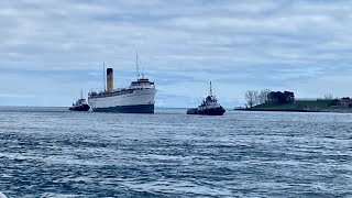 SS Keewatin tow in Port Huron 42623 [upl. by Aneeuqal]