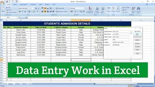 Data Entry using Form in Microsoft Excel  Data Entry in Excel [upl. by Mesics382]