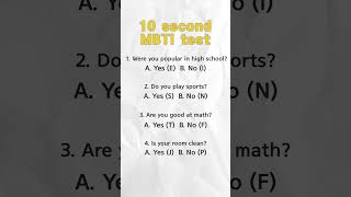 10 second MBTI test [upl. by Yllas]