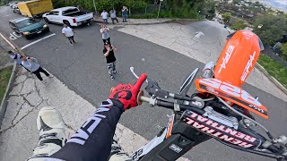 Dirt Bike vs Los Angeles Steepest Street [upl. by Gwenora]