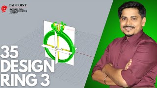 JEWELLERY CAD 35 DESIGN  RING 3 💎 IN हिंदी  JEWELLERY CAD POINT caddesign cadtutorials feed [upl. by Nalda]