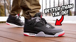 Air Jordan 4 BRED Reimagined REVIEW amp On Feet [upl. by Furlong]