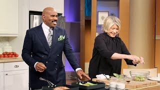 Martha Stewart cooks Steve Harveys Birthday Meal [upl. by Nathanil]