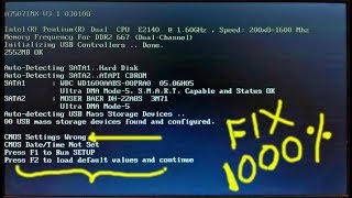 CMOS Error On Startup Fix CMOS Setting Wrong 1000 Best Solution  Telugu [upl. by Annaerb320]