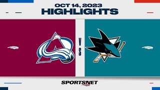 NHL Highlights  Avalanche vs Sharks  October 14 2023 [upl. by Manuel569]