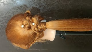 LOW PONYTAIL WITH SIDE BRAID VNSUN8 hairstyle viralvideo trending haircare [upl. by Lorak]