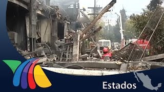 Retiran escombros de bodega incendiada en Tlalne  Azteca Edomex [upl. by Ariait775]