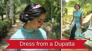 Old Dupatta into new Maxi Dress  New Style Kurti [upl. by Nager]