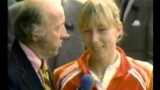 Bud Mr Tennis Collins with Evert amp Navratilova  Wimbledon 1982 [upl. by Ilatfan205]