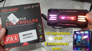 Controladora coolmoon argb 5v  unboxing instalação e efeitos rgb  A melhor controladora argb [upl. by Jayson129]