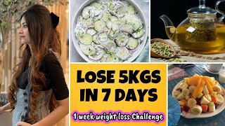 LOSE 5KGS IN 7 DAYS🔥7 DAY WEIGHT LOSS CHALLENGE With 700 CALORIES DIET PLAN  August Diet Plan [upl. by Ahsenroc570]