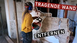 Tragende Wand ENTFERNEN und Stahlträger einbauen  Haussanierung Vlog 4 [upl. by Dolorita]