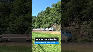 Amtrak Pennsylvanian Passing Through Horseshoe Curve In Pa [upl. by Ednargel]