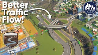 Improving Traffic Flow  Bluffside Crossing Ep 5 Cities Skylines Modded Build [upl. by Schriever]