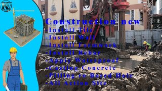 Construction NEW Installation Casing Drilling MethodsCleaning Bore Hole and Casting Concrete16Ep [upl. by Luapnhoj]