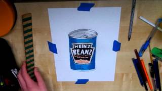 Drawing a Heinz Beanz Can [upl. by Eimmis836]