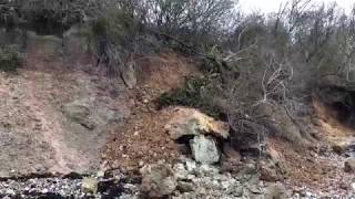 Small landslip at Forelands Bembridge  Island Echo [upl. by Ahsikar]