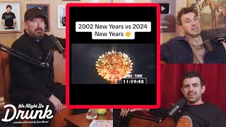 2002 vs 2024 NYE Happiness is DEAD  We Might Be Drunk [upl. by Odnuges514]