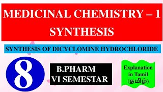 SYNTHESIS OF DICYCLOMINE HYDROCHLORIDE  MEDICINAL CHEMISTRY  1  B PHARM 4TH SEMESTER [upl. by Enoyrt]