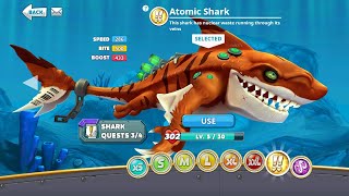 Atomic shark full gameplay  HUNGRY SHARK WORLD [upl. by Yerggoeg]