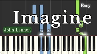 Imagine  John Lennon Easy Piano Tutorial  Sheet Music  MIDI file [upl. by Uehttam]