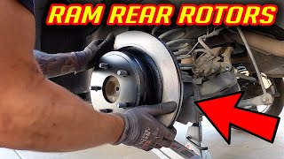 How to Replace Rear Brake Rotors RAM 1500 [upl. by Otrebogir]