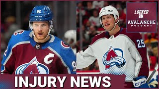 Injury News for Gabriel Landeskog Logan OConnor amp Nikolai Kovalenko [upl. by Howard391]