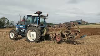 Straight piped Ford 7810 ploughing at quotField of Friendsquot 2024 [upl. by Trbor]