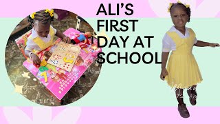 Ali’s first day  schoolshe didn’t cry as expected by many😂 [upl. by Ellehcer]