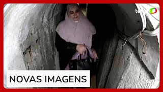 Israel divulga vídeo da família de líder do Hamas usando ‘túnel VIP’ em Gaza [upl. by Ahsa836]