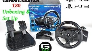 Thrustmaster T80 Racing wheel for PS4 amp PS3  unboxing amp PS4 Set Up [upl. by Kenlay]