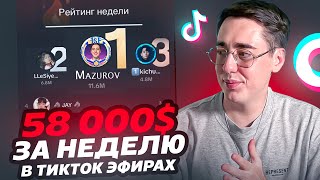 Сколько можно ЗАРАБАТЫВАТЬ в Тикток эфирах ТОП 10 рейтингов недели [upl. by Dloreh]