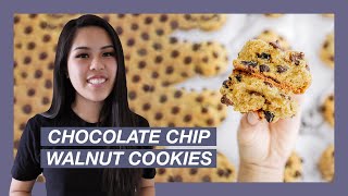 The Most Loaded Chocolate Chip Walnut Cookie Recipe Levain Copy Cat [upl. by Malena]