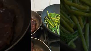 Rib Eye Steak cooked in Butter with Asparagus Green Beans and Tenderstem ASMR [upl. by Calista]