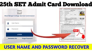 WB SET Admit Card download pdf  how to Download west bengal SET Admit Card [upl. by Kashden394]