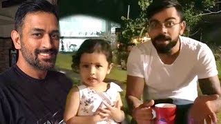 Virat Kohlis CUTE Video With MS Dhonis Daughter Zeva [upl. by Aihsoem651]