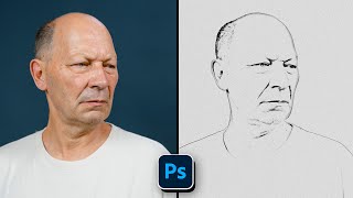 How to Convert A Photo to Line Art Drawing in Photoshop [upl. by Nisaj]