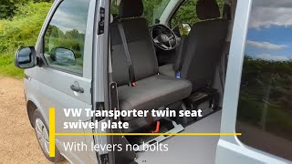 Volkswagen Transporter twin seat swivel plate with levers no bolts [upl. by Blancha]