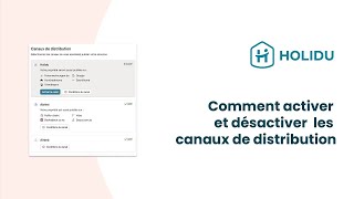 Tutoriel Holidu FR  Comment activer et désactiver les canaux de distribution [upl. by Pisarik]