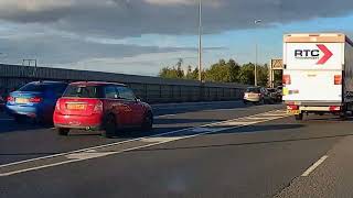 Mini Nearly Smashes Into AClass Merc At M6M42 Junction UK Bad Drivers Road Rage observations [upl. by Obeded]